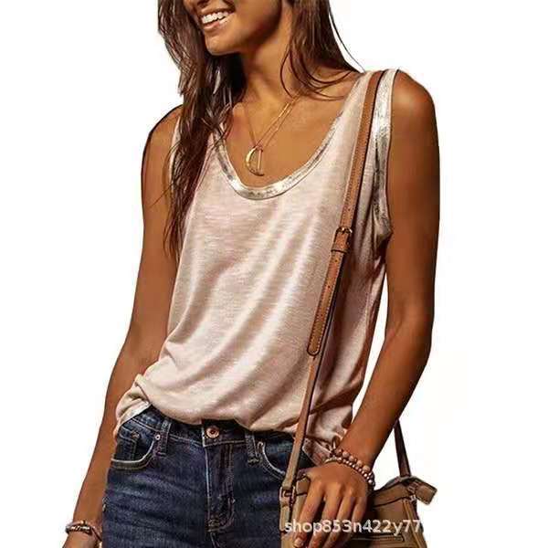 Summer Other Sources Round Neck Loose Pure Tops