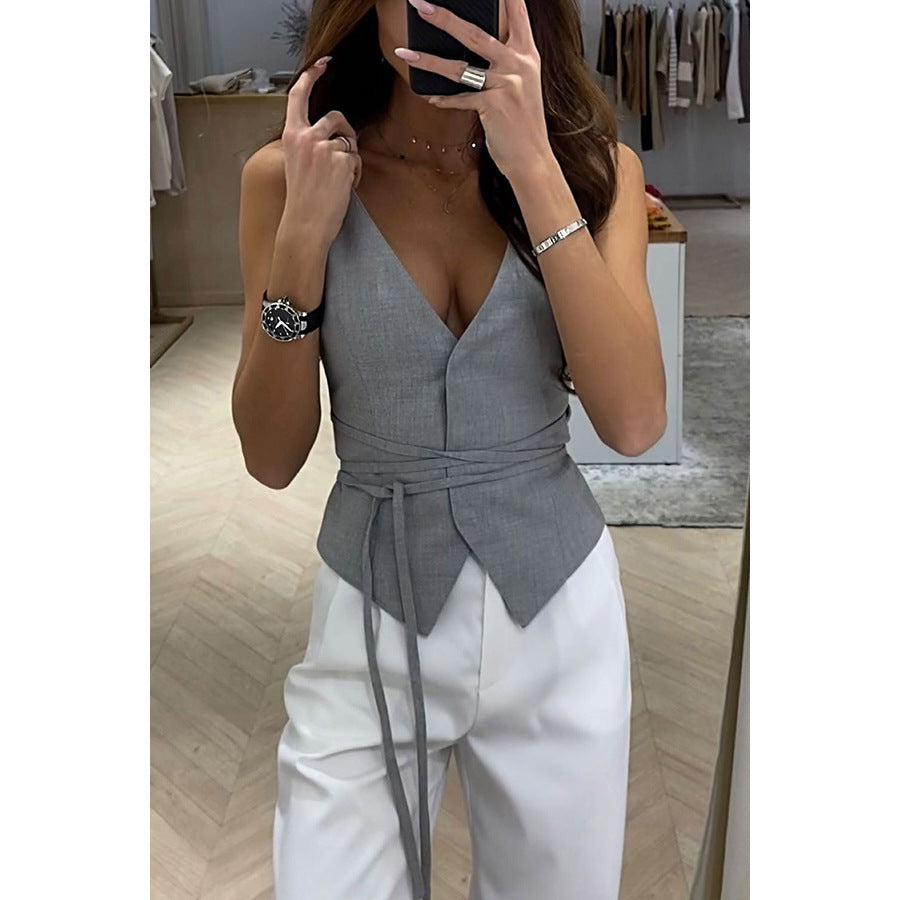 Women's Lace Up Casual Vacation Loose Fashion Tops