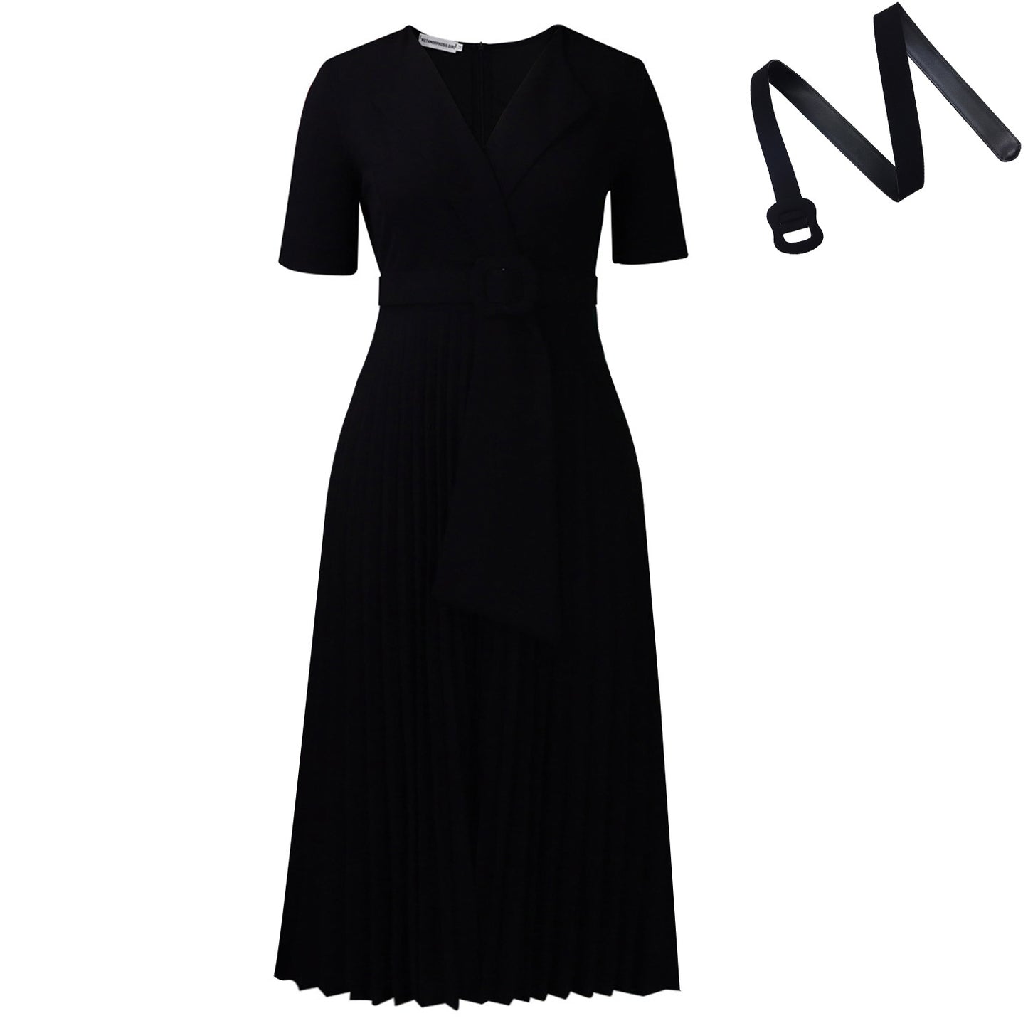 Sleeve Fashion Elegant Pleated High Waist Dresses