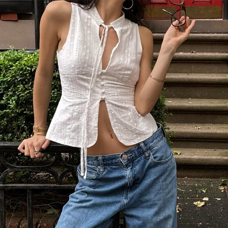 Women's Summer Fashion Street Sexy Bare Midriff Tops
