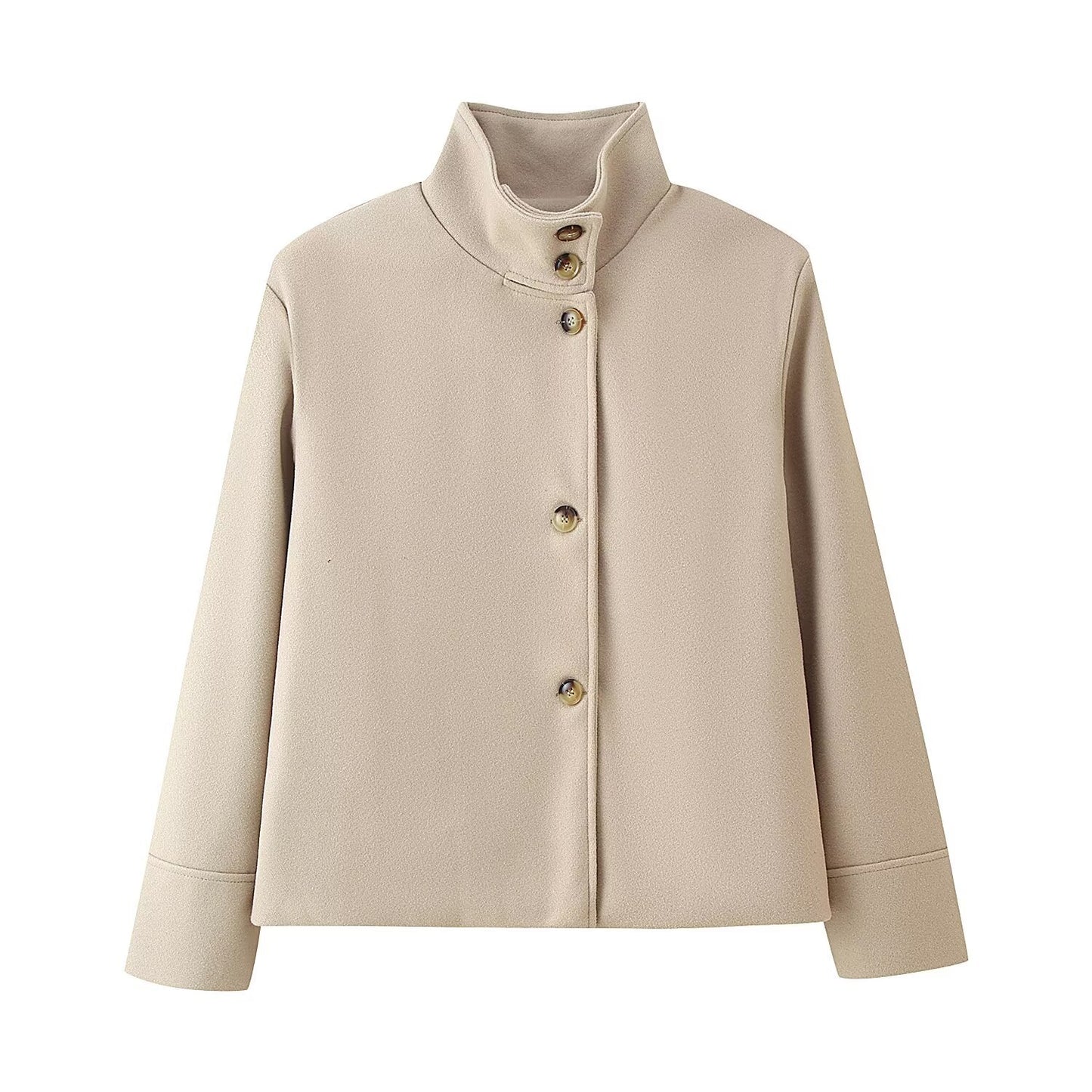 Women's Fashion Casual Stand Collar Breasted Loose Coats