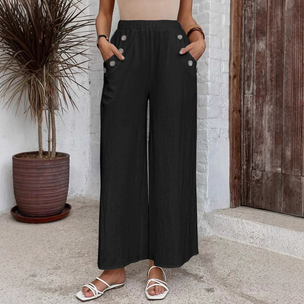 Women's Elastic High Waist Loose Trousers For Pants