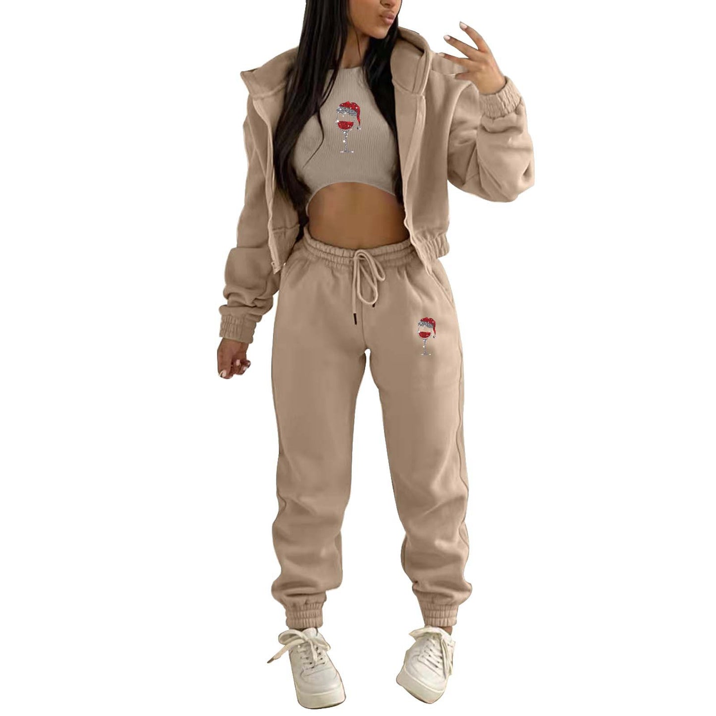 Women's Hoody Letter Printed Hooded Sports Casual Suits