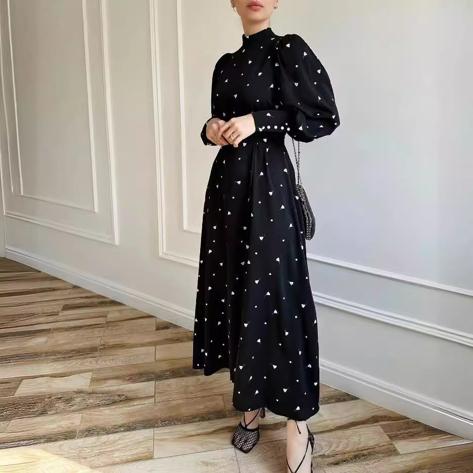 Women's Spring Dress Fashion Print Round Neck Dresses