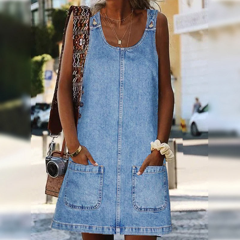 Women's Summer Denim Sexy Cool Suspender Dress