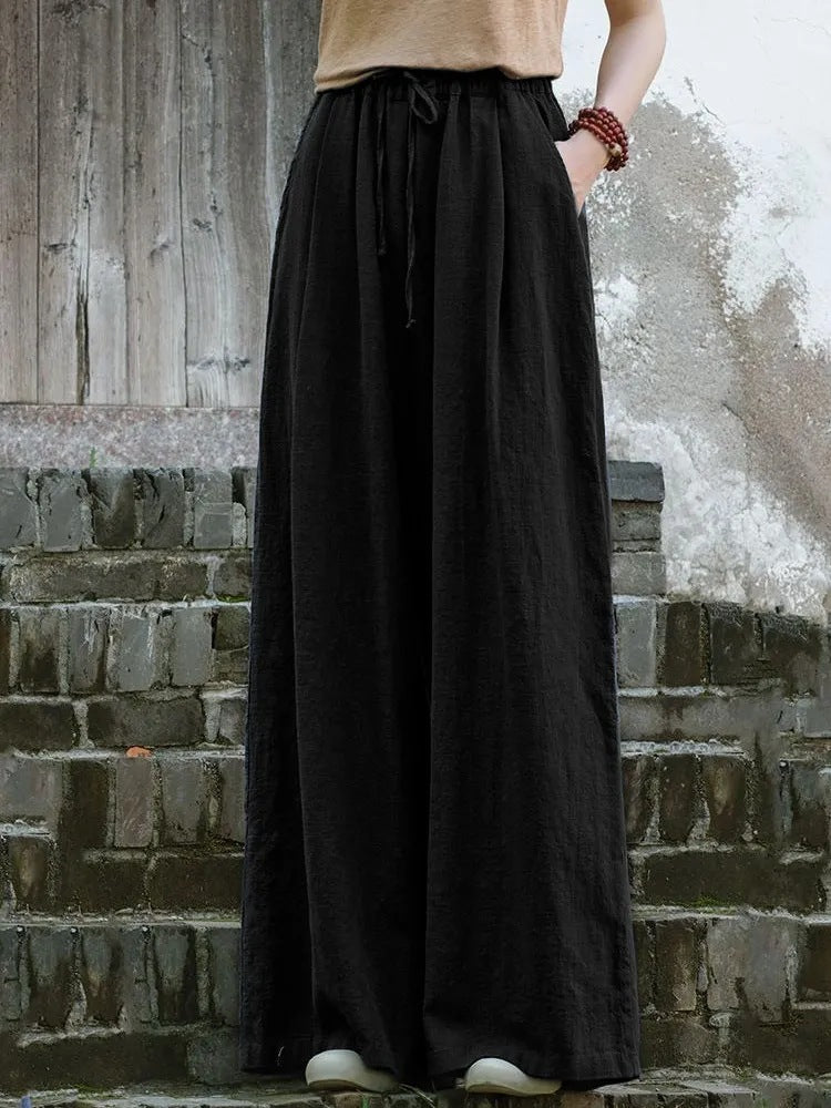 Women's High-grade Cotton Linen Loose Artistic Retro Pants