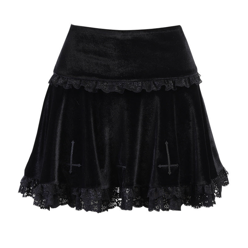 Women's Summer Fashion Sexy Slim Embroidered Lace Skirts