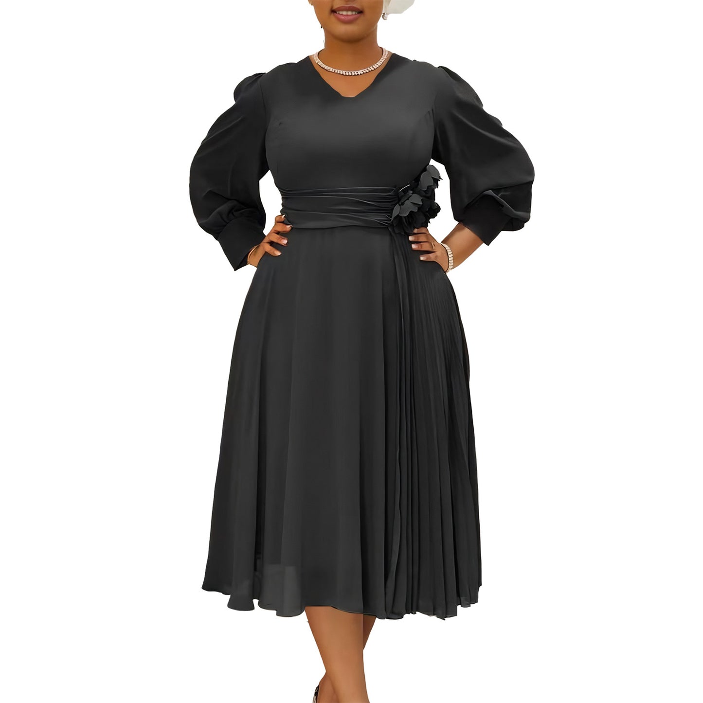 Spring Fashionable Elegant Solid Color A- Dresses