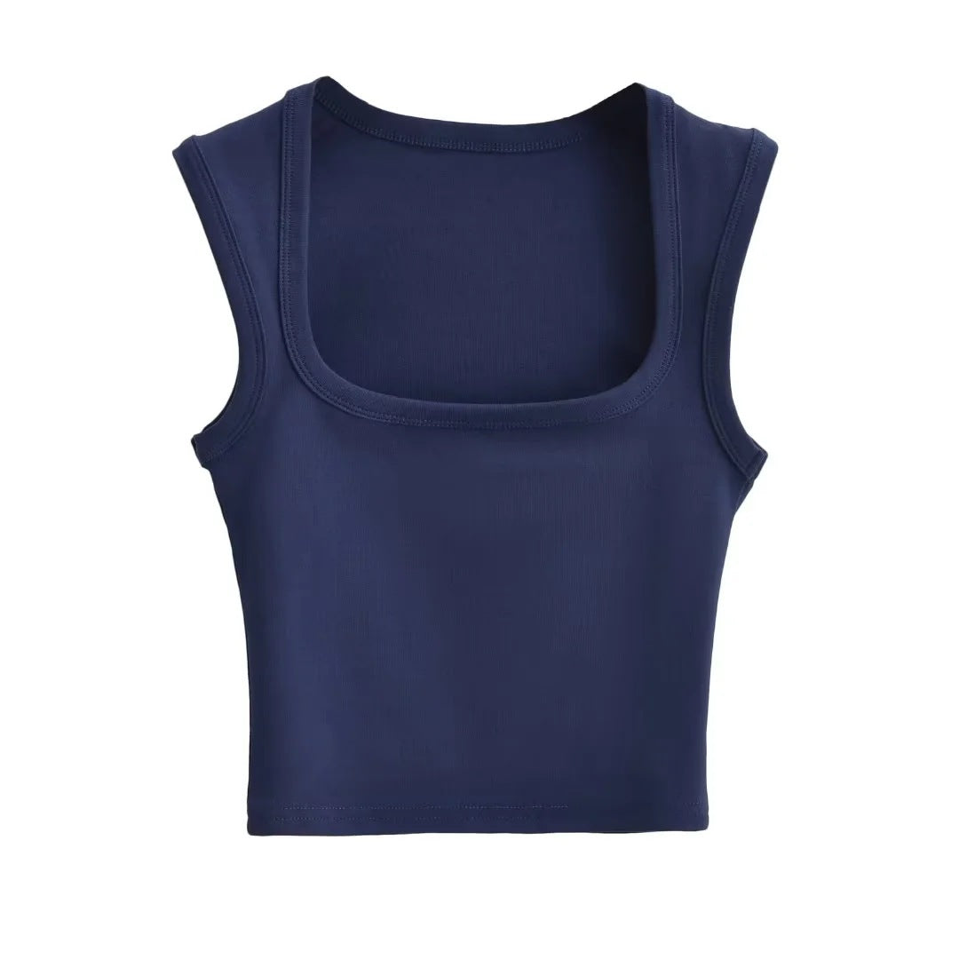 Women's Summer Sexy Deep Square Collar Tight-fitting Tops