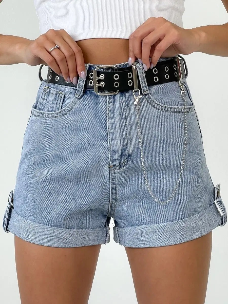 Women's Curling Straight Denim High Waist With Jeans