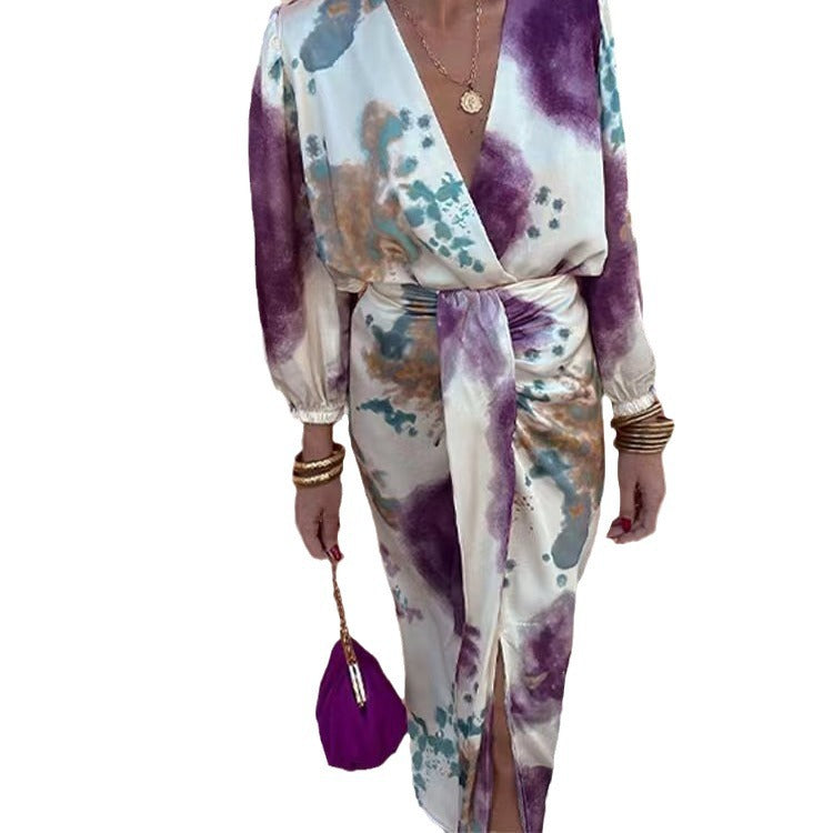 Women's Autumn Long Sleeve Elegant Split Dress Suits