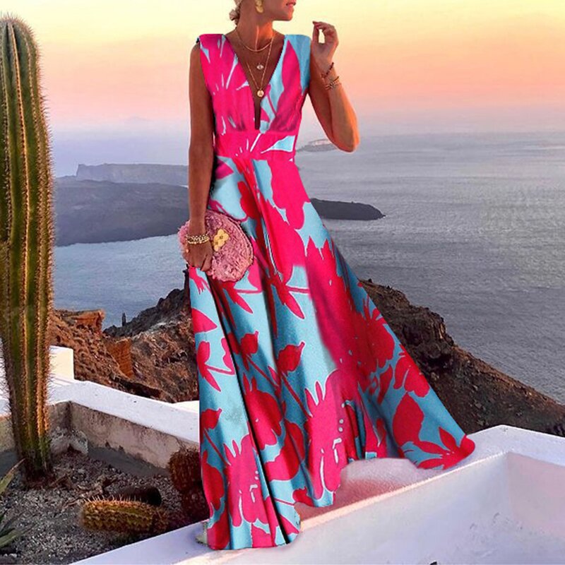 Women's Fashion Solid Color Popular Pattern Mid Dresses