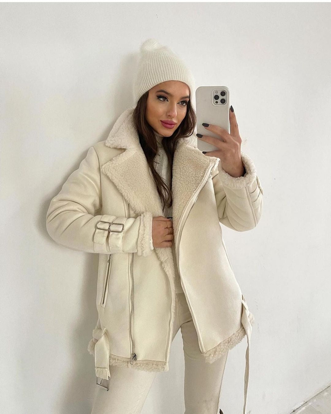 Women's Lapel Zipper Fashion Wear Long Sleeve Coats