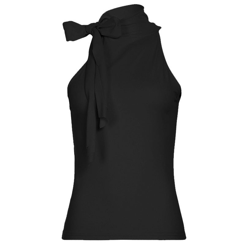 Mature Sexy Turtleneck Side Strap Sleeveless Tops