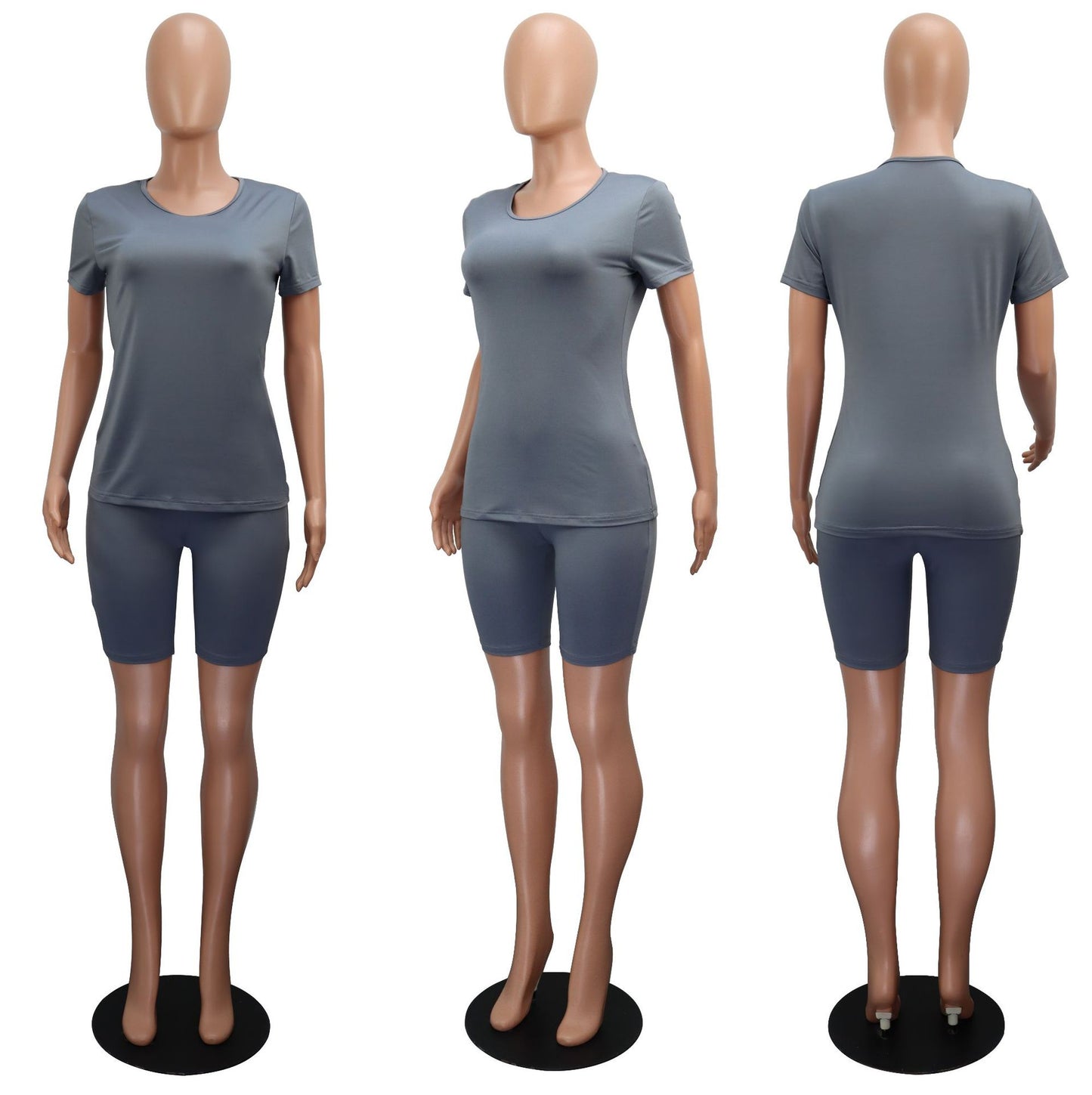 Women's T-shirt Summer Solid Color Casual Fitness Suits