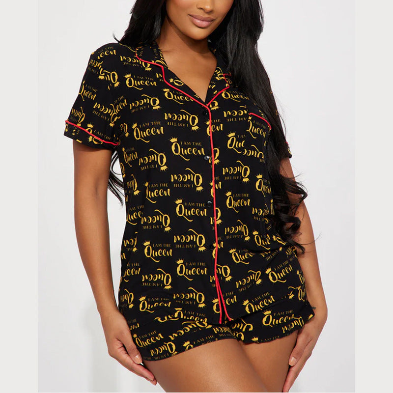 Women's Summer Comfortable Home Short-sleeved Printed Modal Suits
