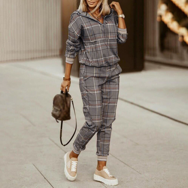 Women's Printed Long Sleeve Trousers High Quality Suits