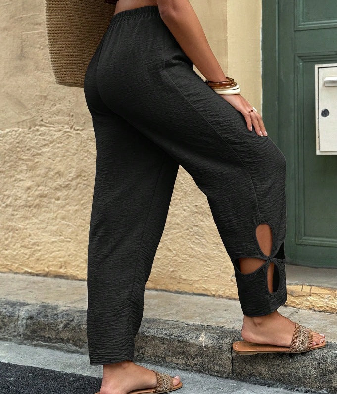 Women's Casual Daily Side Pocket Full Length Pants