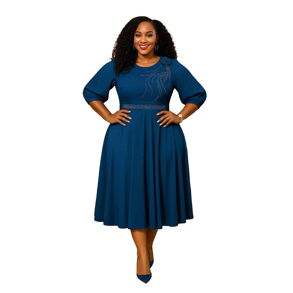 Women's Round Neck Half Sleeve Dress Hot Dresses
