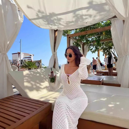 Beach Vacation Bikini Crocheted Knitted Long Dresses