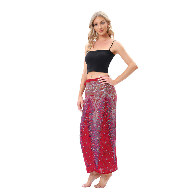 Sarong Vacation Style Flower Beach Towel Skirts