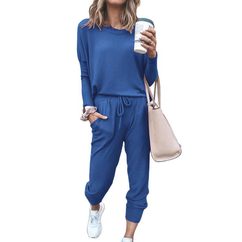 Women's Loose-fitting Solid Color Long Sleeves Casual Suits
