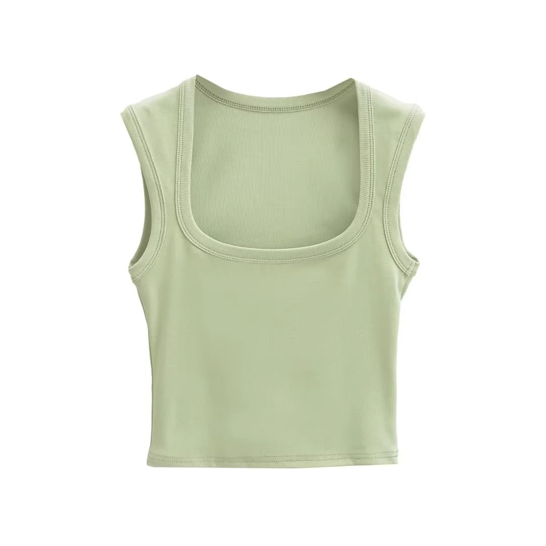 Women's Summer Sexy Deep Square Collar Tight-fitting Tops