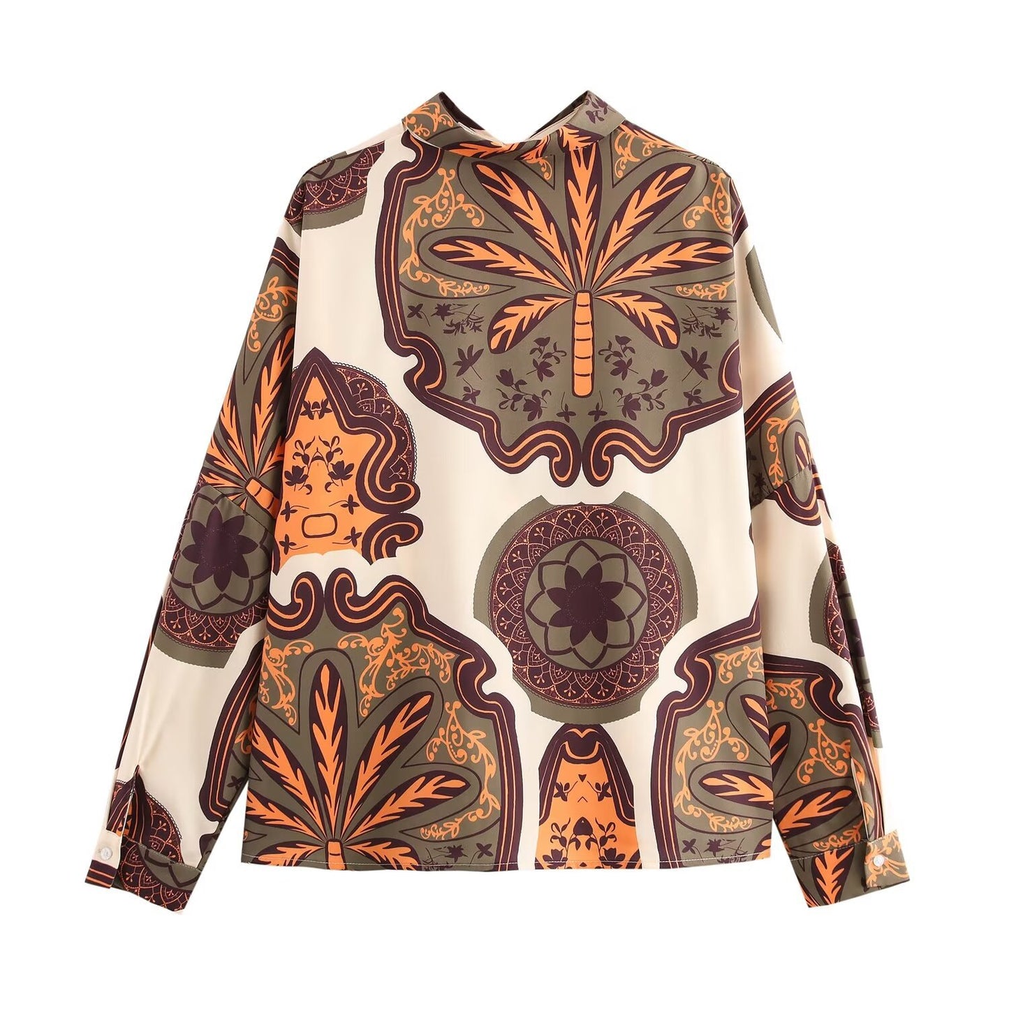 Women's Fashion Loose Slimming Printed Shirt Casual Suits