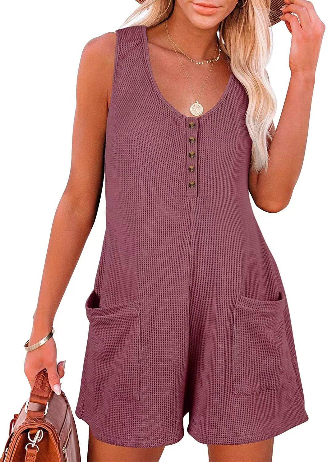 Women's Summer Casual Button Pocket For Jumpsuits