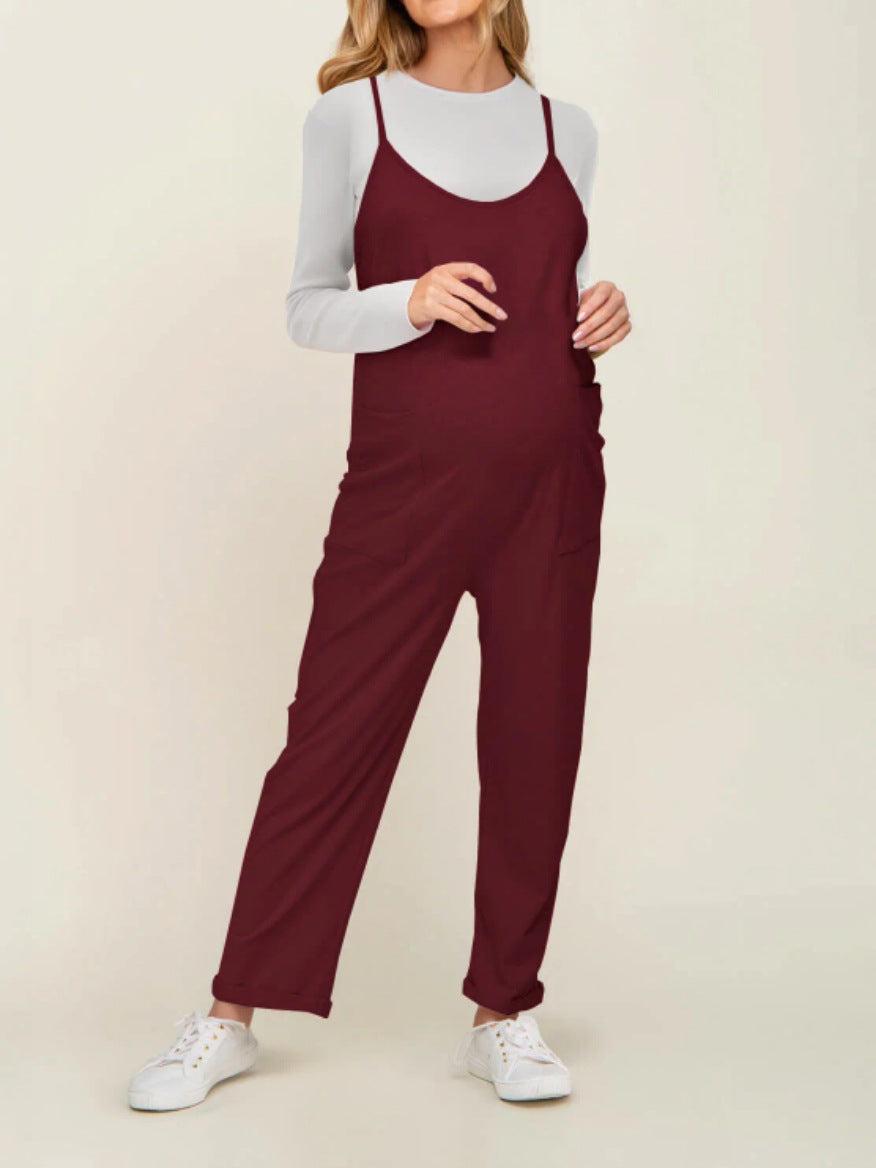 Women's Fat Hip Pocket Sling Adjustable Buckle Jumpsuits