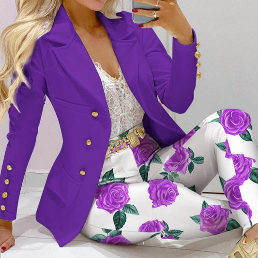 Women's Slouchy Example Casual Fashion Set Suits