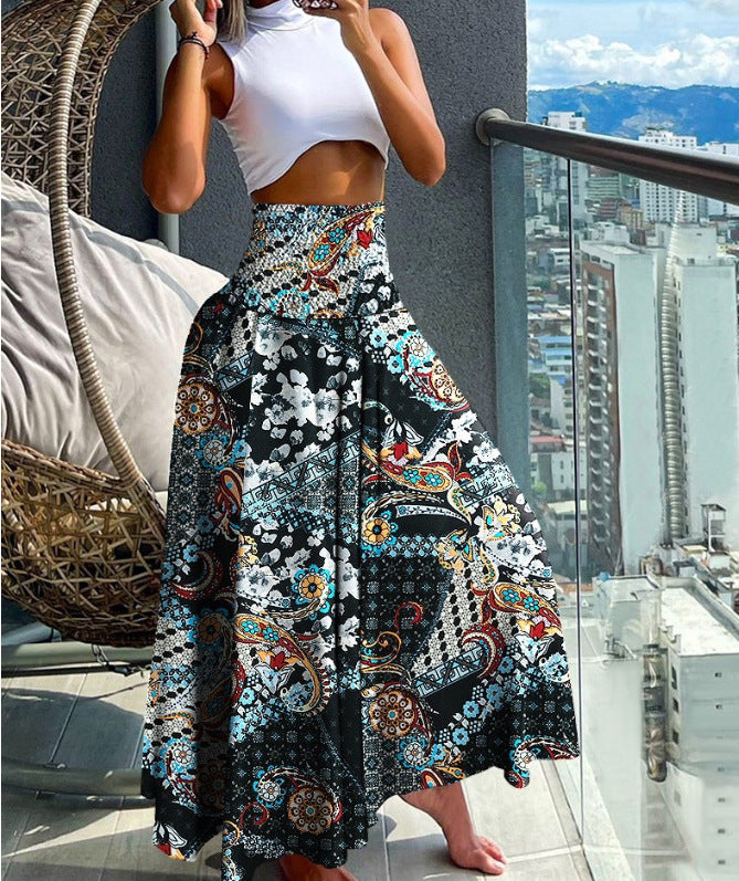 Women's Casual Fashion Floral High Waist Skirts