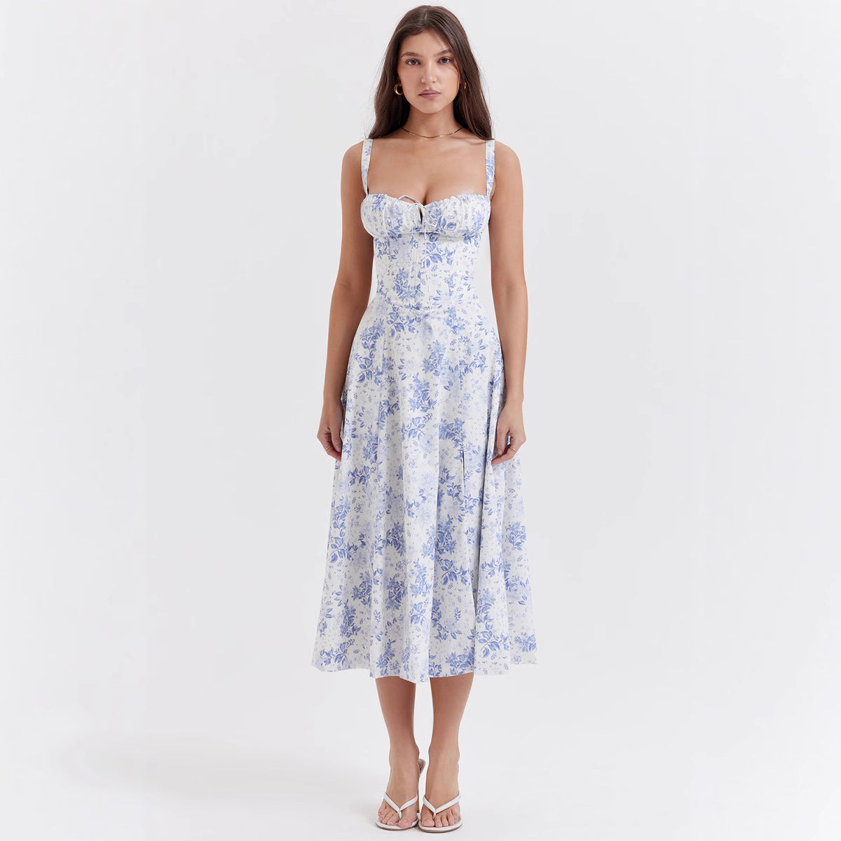 Floral Print Large Swing Dress With Dresses