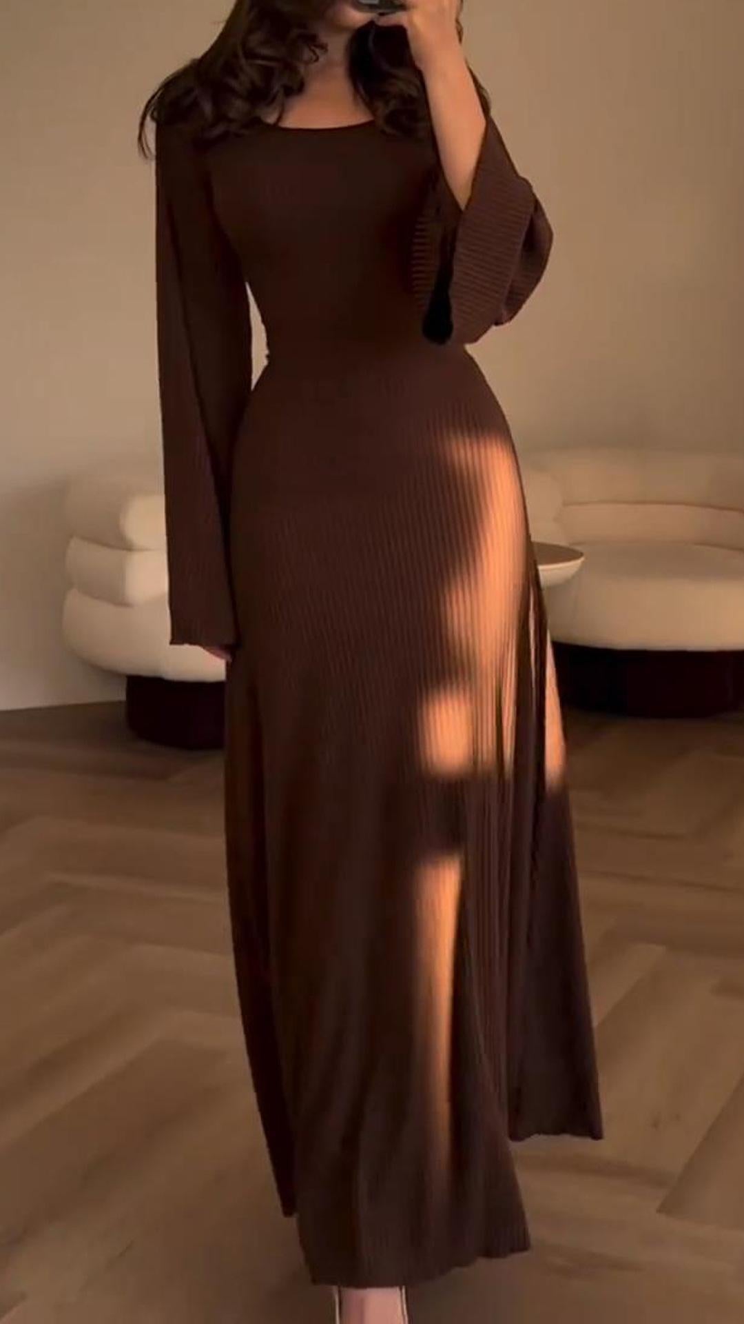 Women's Long Sleeve Split Loose Leisure Professional Dresses