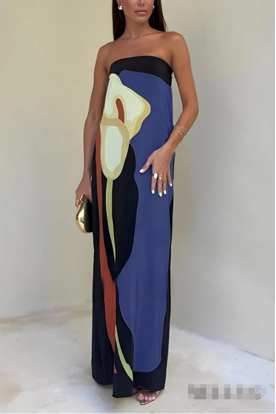 Women's Avocado Printed Tube Rest Assured Dresses