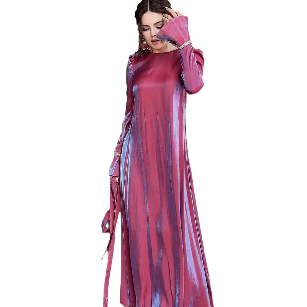 Static Flash Glass Satin Saudi Elegant Dresses