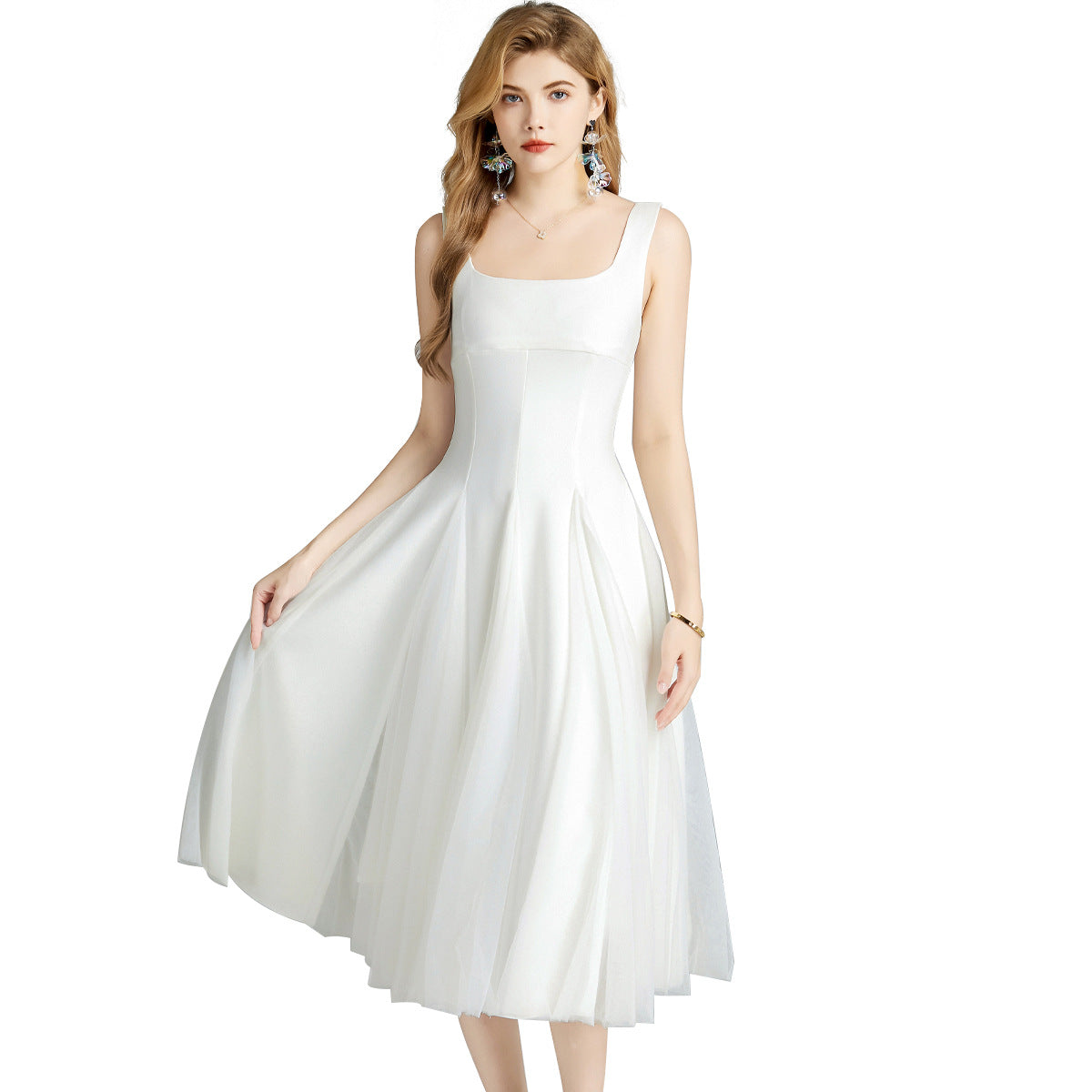 Women's Dress Summer Stitching Mesh Puffy Fairy Dresses