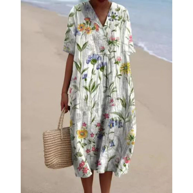 Women's Popular Comfortable Loose Printed Long Dress Dresses