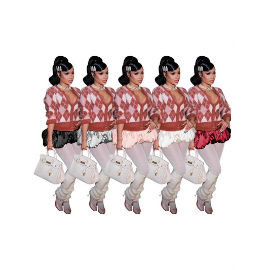 Bright Mini Pleated Puffy Solid Color Skirts