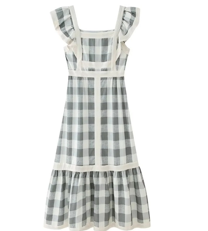 Women's Collar Color Contrast Patchwork Dress Fashionable Dresses