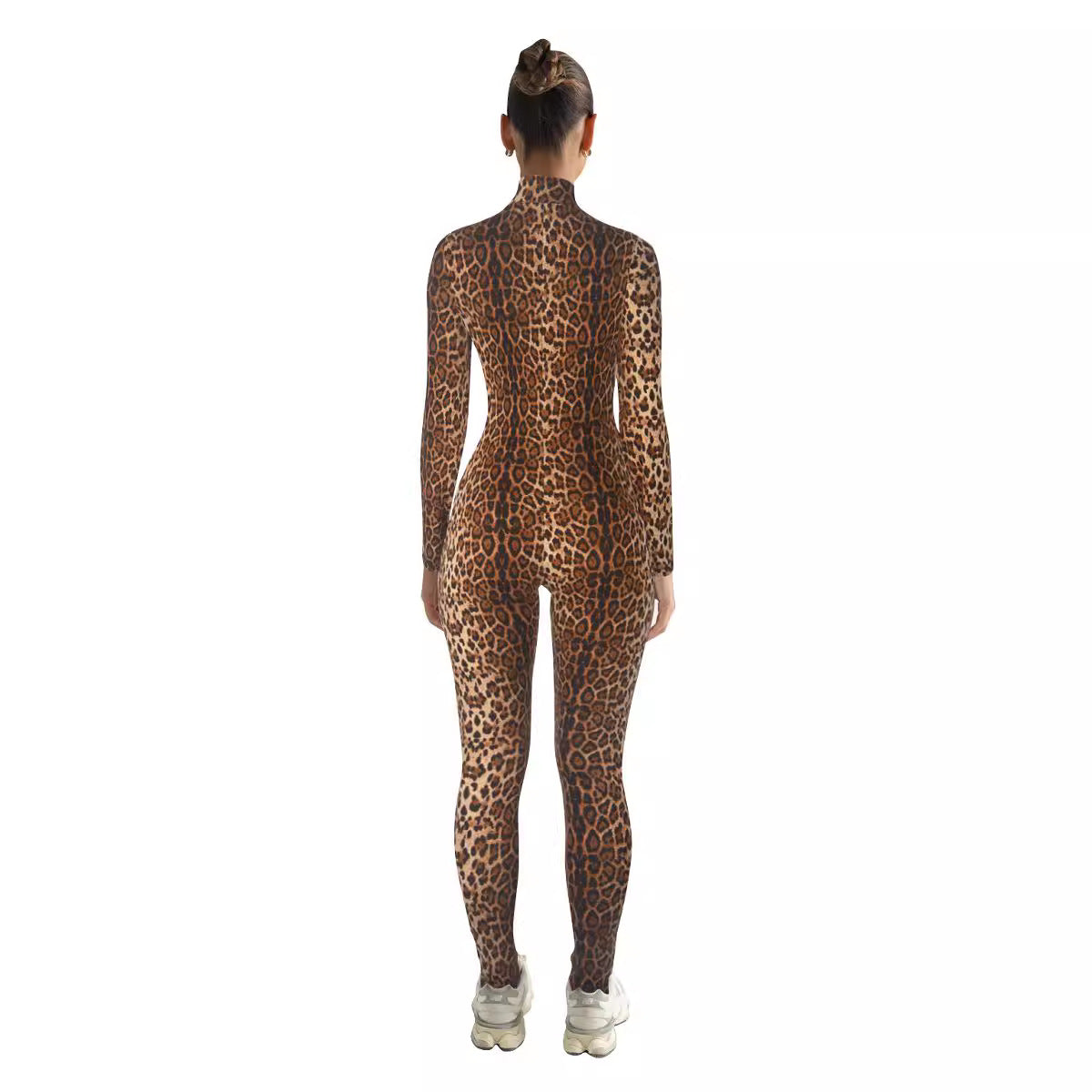 Women's Round Neck Long Sleeve Printed Fashion Jumpsuits