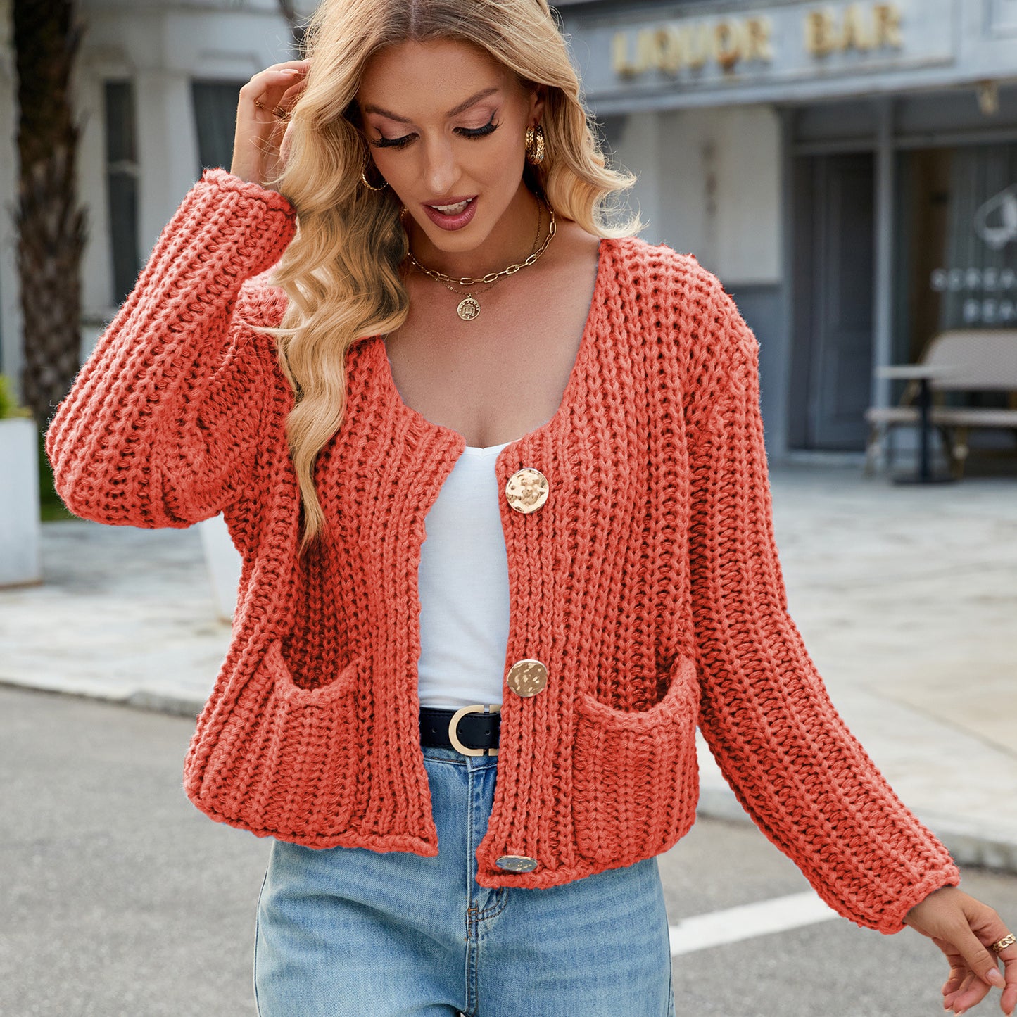 Women's Solid Color Thick Needle Loose Soft Glutinous Sweaters