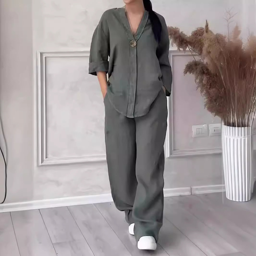Women's Fashion Wear Comfortable Loose Wide Leg Casual Suits