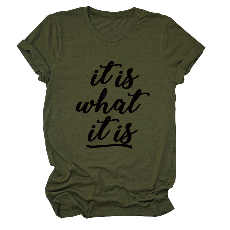 Women's Trendy Lettered Casual Sleeve T-shirt Shorts