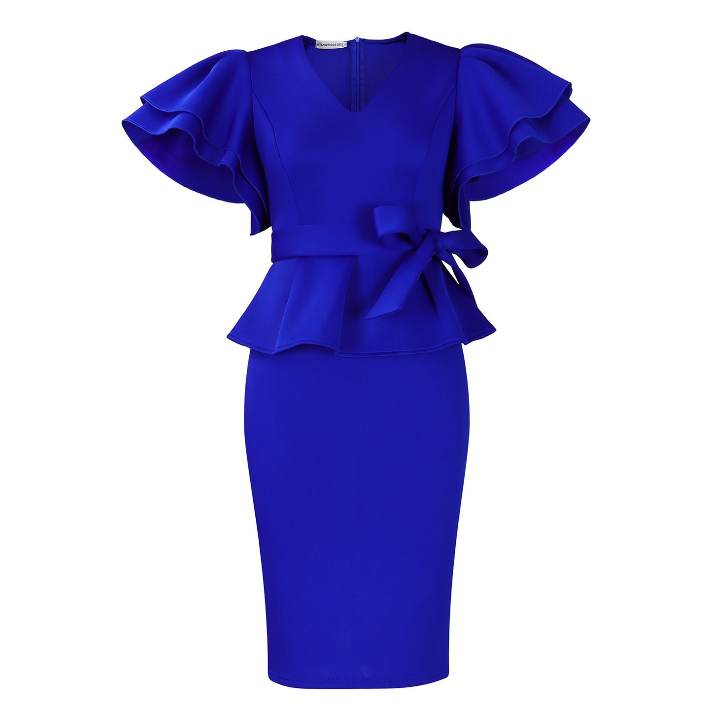 Women's Fashion Elegant Ruffles Slim Ladies Formal Dress