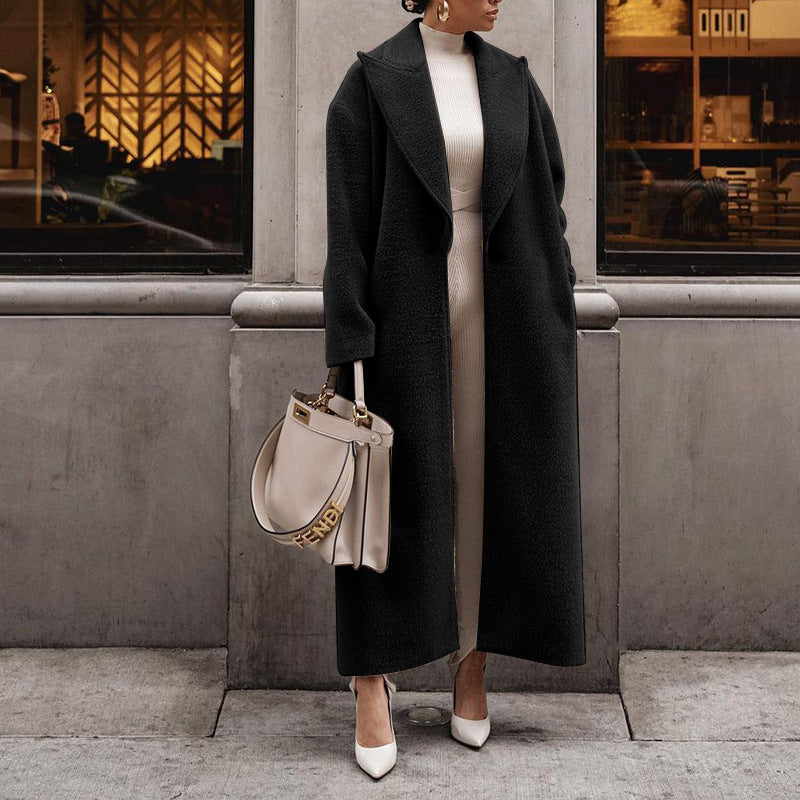 Women's Comfortable Warm Long-sleeved Lapel Plush Coats