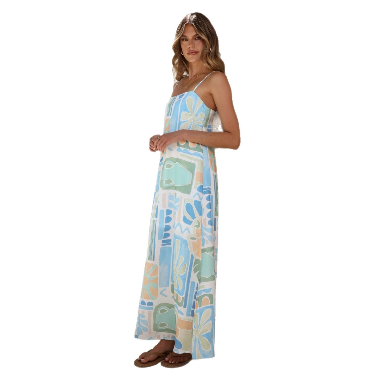 Temperament Casual Linen Vacation Style Slip Dress