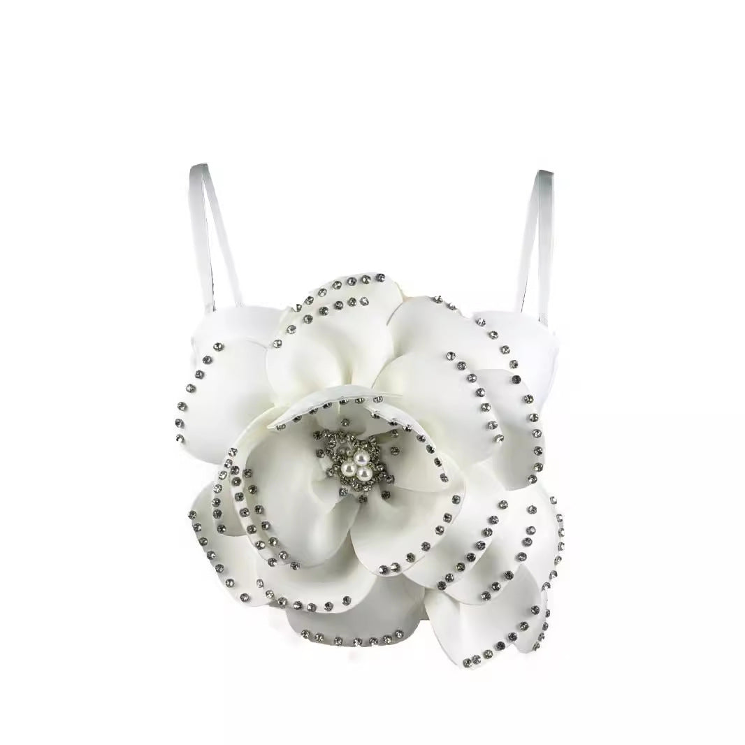 Flower Beaded Advanced Design Sense Fishbone Tops