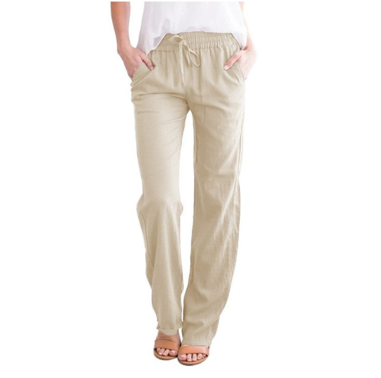 Women's Solid Color Loose Fashion Casual Trousers Pants