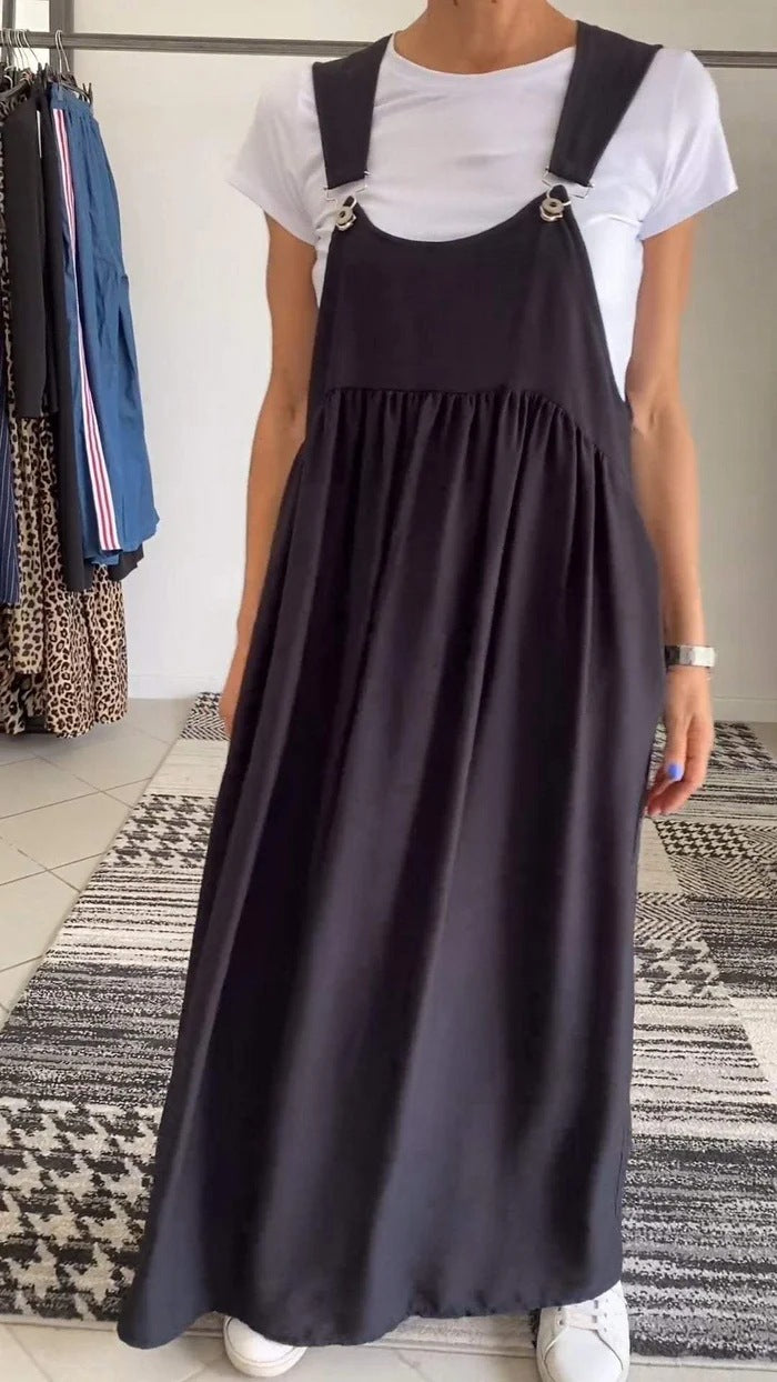 Women's Summer Suspender Dress Cotton Linen Dresses